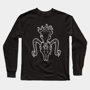 Blazing Anarchist Ram Skull (Dark Colors) Long Sleeve T-Shirt